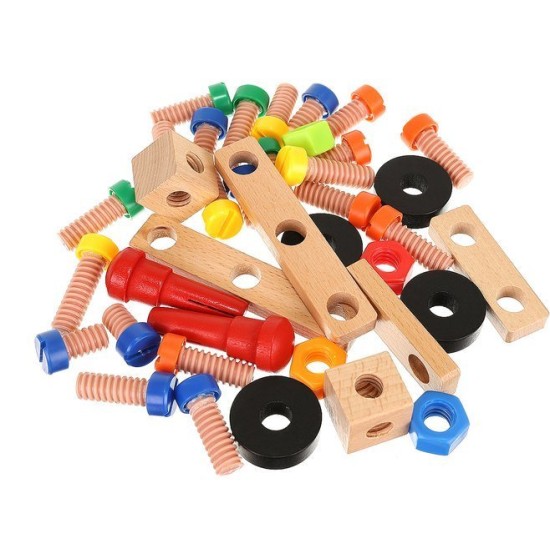 Laste puidust konstruktorikomplekt Tool, 3in1